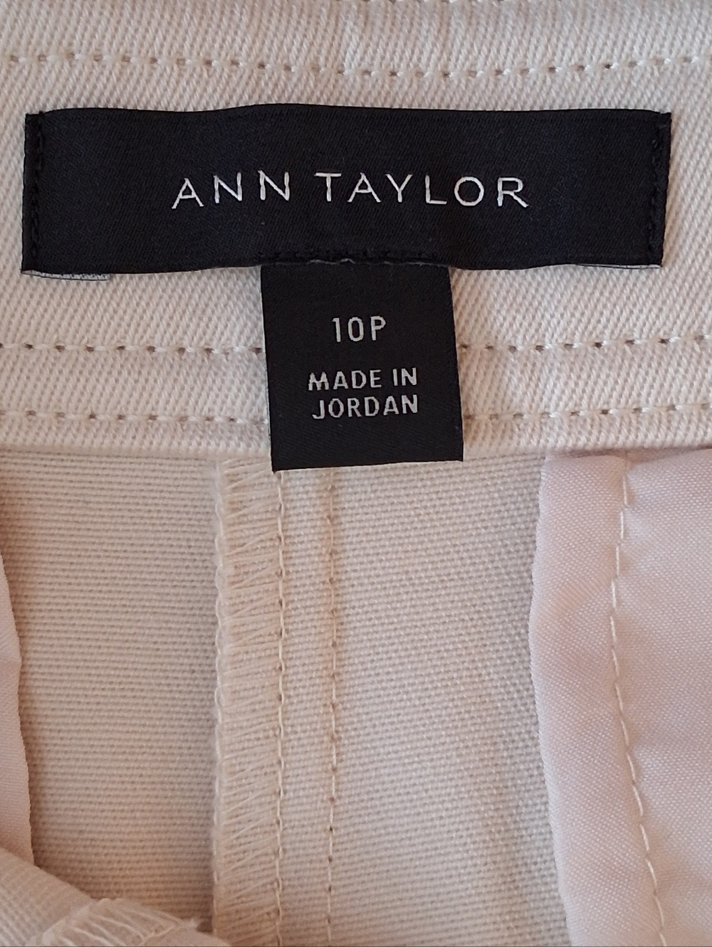 Ann Taylor Sailor Grace Ankle Pants Stretch Cotton Blend Sz 10P Cream Vanilla - Picture 5 of 11